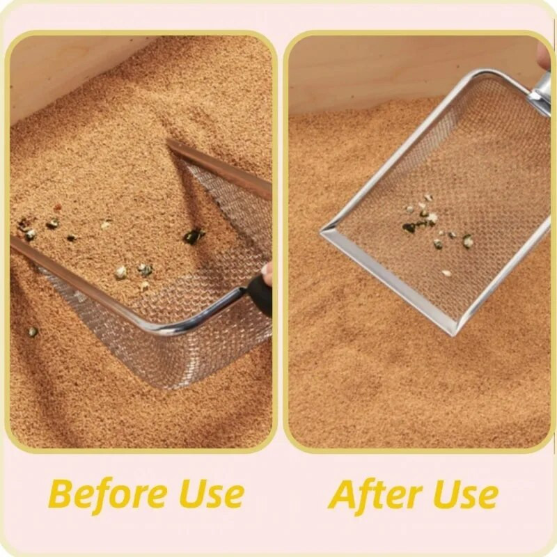 Lopata za mačji pijesak od nehrđajućeg čelika Izdržljiva lopatica za pijesak Pribor za kućne ljubimce za guštere Mačiće Mačiće Psi Otpad Alat za trenutno čišćenje