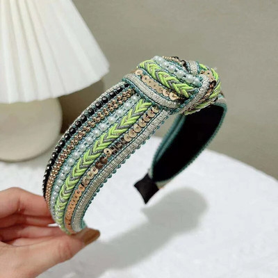 Luksusa auduma mezglu galvas lentes sievietēm Meiteņu galvas lentes Modes matu lentes sieviešu mazgāšanai seja Matu lentes stīpas matu aksesuāri