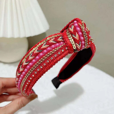 Luksusa auduma mezglu galvas lentes sievietēm Meiteņu galvas lentes Modes matu lentes sieviešu mazgāšanai seja Matu lentes stīpas matu aksesuāri