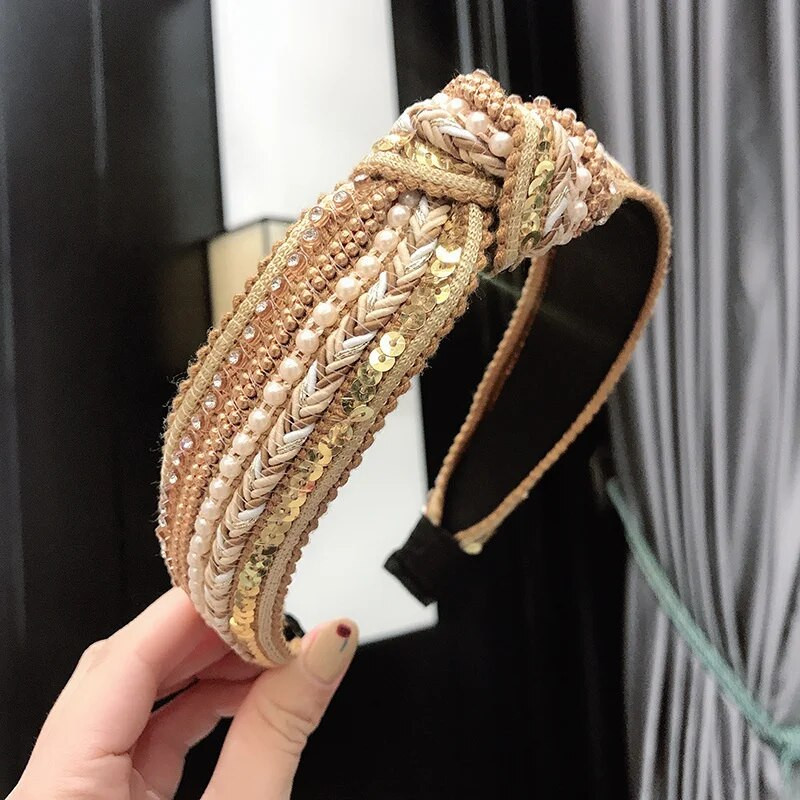 Luksusa auduma mezglu galvas lentes sievietēm Meiteņu galvas lentes Modes matu lentes sieviešu mazgāšanai seja Matu lentes stīpas matu aksesuāri