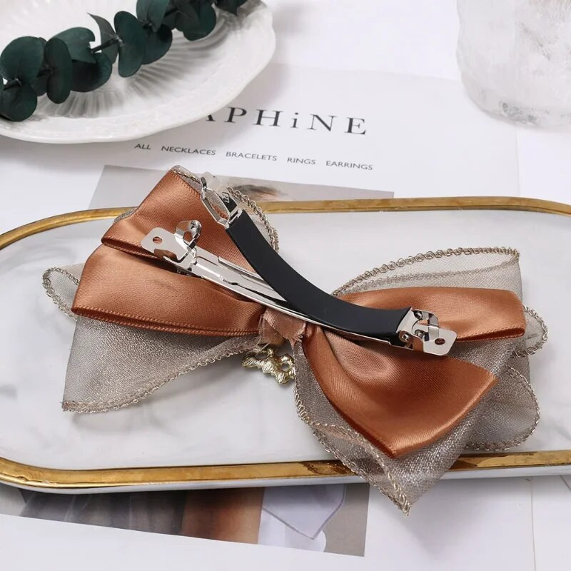 Spīdīgs pilns Rhinestone lociņš matu sprādzei meitenēm Modes dubultā tīkla bantītes matu sprādzes stieņi Sieviešu sānu sprādziena sprādzes matu aksesuāri