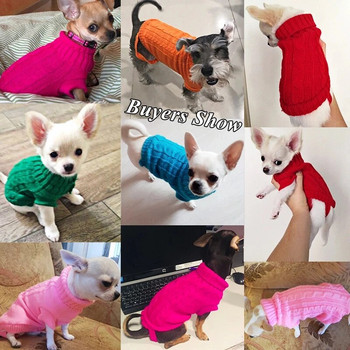 Зимни дрехи за кучета Плетени дрехи за домашни любимци за малки и средни кучета Чихуахуа Кученце Пуловер за домашни любимци Йоркшир Pure Пуловер за кучета Ropa Perro