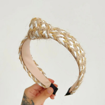 Traka za glavu od slamnatog užeta od vune s čvorovima Traka za kosu Traka za glavu Jednobojni dodaci za kosu