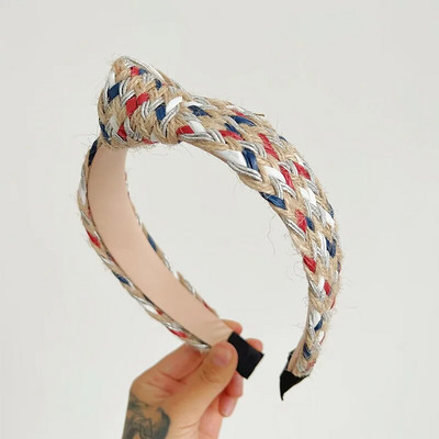 Traka za glavu od slamnatog užeta od vune s čvorovima Traka za kosu Traka za glavu Jednobojni dodaci za kosu