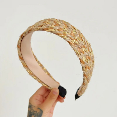 Traka za glavu od slamnatog užeta od vune s čvorovima Traka za kosu Traka za glavu Jednobojni dodaci za kosu