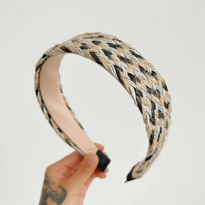 Traka za glavu od slamnatog užeta od vune s čvorovima Traka za kosu Traka za glavu Jednobojni dodaci za kosu
