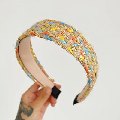 Traka za glavu od slamnatog užeta od vune s čvorovima Traka za kosu Traka za glavu Jednobojni dodaci za kosu
