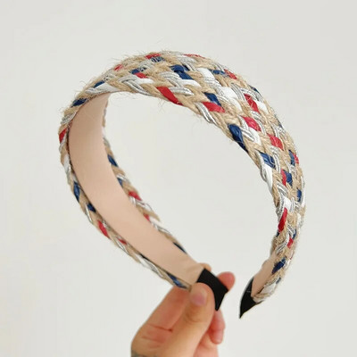 Traka za glavu od slamnatog užeta od vune s čvorovima Traka za kosu Traka za glavu Jednobojni dodaci za kosu