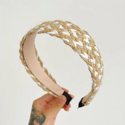 Traka za glavu od slamnatog užeta od vune s čvorovima Traka za kosu Traka za glavu Jednobojni dodaci za kosu
