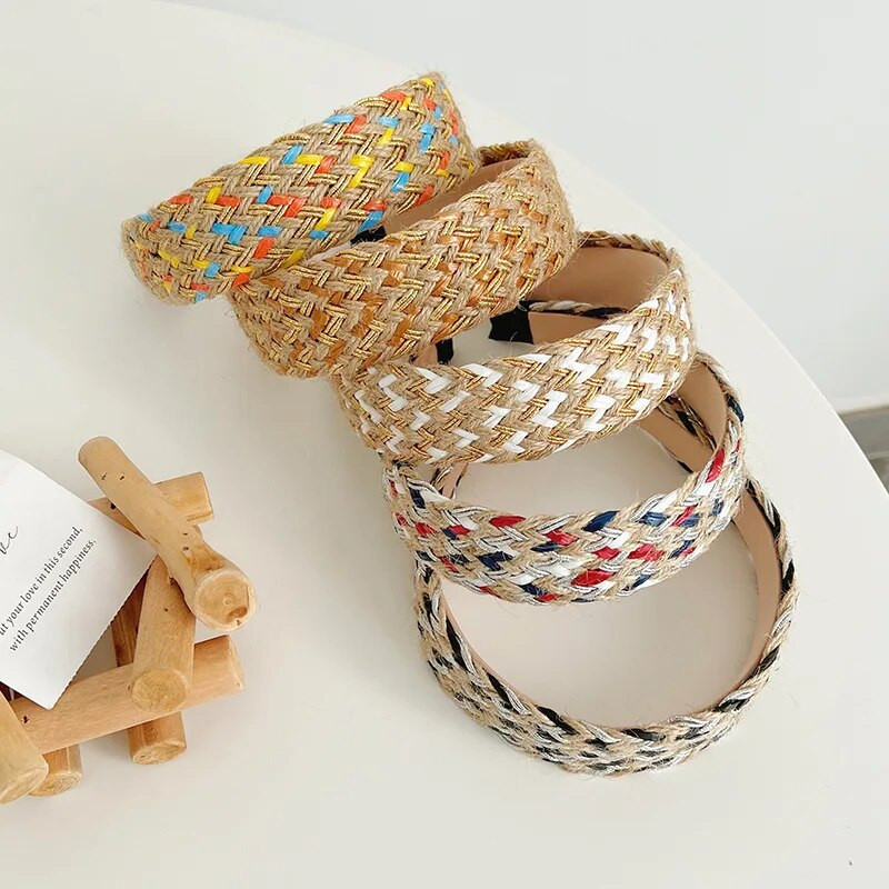 Traka za glavu od slamnatog užeta od vune s čvorovima Traka za kosu Traka za glavu Jednobojni dodaci za kosu