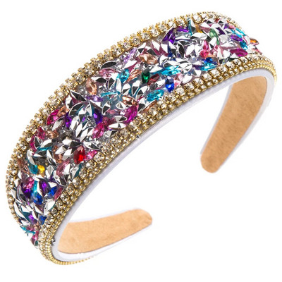 Kvaliteetne barokkstiilis täisteemantidega särav peapael Moodsad juukseaksessuaarid Naiste trendikas laia servaga juuksepael Juuksepael, rõngas, tüdruk