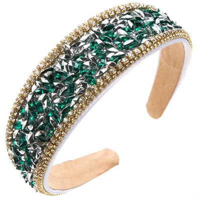 Kvaliteetne barokkstiilis täisteemantidega särav peapael Moodsad juukseaksessuaarid Naiste trendikas laia servaga juuksepael Juuksepael, rõngas, tüdruk