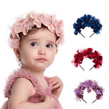 1 PC плат цветя ленти за коса бебе принцеса обръчи за коса прическа за глава сладък детски фиби щипки за коса за момичета детски аксесоари за коса