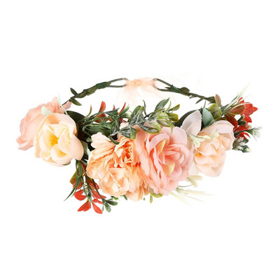 Haimekanga kāzu ziedu kroņa galvas lente sievietēm Modes ziedu vainagu ziedu galvas saite Līgavas māsas vītnes matu aksesuāri
