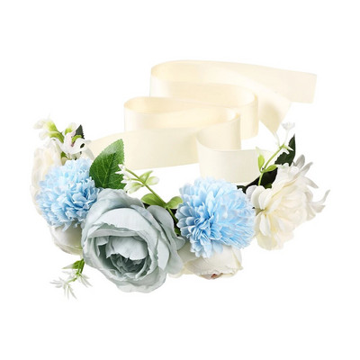 Haimekanga kāzu ziedu kroņa galvas lente sievietēm Modes ziedu vainagu ziedu galvas saite Līgavas māsas vītnes matu aksesuāri