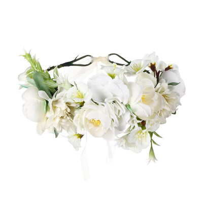 Haimekanga kāzu ziedu kroņa galvas lente sievietēm Modes ziedu vainagu ziedu galvas saite Līgavas māsas vītnes matu aksesuāri