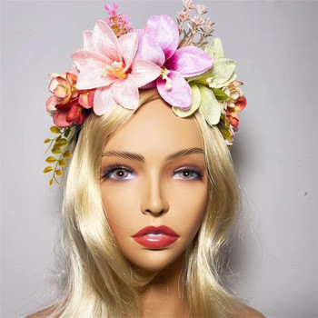 Νέα μόδα Γυναικείες Κορίτσια Γάμος Κορίτσια Boho Flowers Καπέλα Παιδικά Κορδέλες Μαλλιών Αξεσουάρ Μαλλιών Νύφη Στεφάνι Παραλία Γιρλάντα