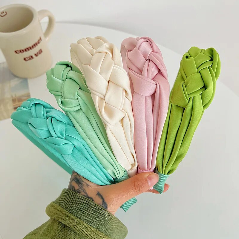 Žene Djevojke Proljeće Šarena svilena satenska traka za kosu Traka za glavu Dodaci za kosu za odrasle Hair Jewley