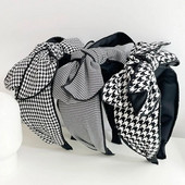Houndstooth Big Bow Hairbands Headbands Στολίδι Αξεσουάρ για γυναίκες Αξεσουάρ μαλλιών Χονδρική