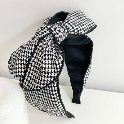 Houndstooth Big Bow Hairbands Headbands Στολίδι Αξεσουάρ για γυναίκες Αξεσουάρ μαλλιών Χονδρική