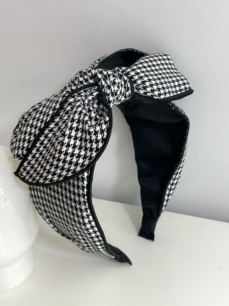Houndstooth Big Bow Hairbands Headbands Στολίδι Αξεσουάρ για γυναίκες Αξεσουάρ μαλλιών Χονδρική
