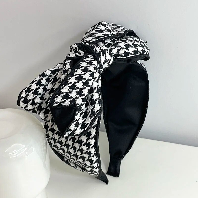 Houndstooth Big Bow Hairbands Headbands Στολίδι Αξεσουάρ για γυναίκες Αξεσουάρ μαλλιών Χονδρική