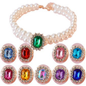 Pērļu kaklasiksnas kaklarotas Luksusa Bling Rhinestones Kāzu apkakles Kristāla rotaslietas suņiem Kaķu apģērbi Kostīmi Mājdzīvnieku aksesuāri