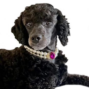 Κολιέ με μαργαριταρένιο γιακά σκύλου Πολυτελή στρασάκια γιακά γάμου Κρυστάλλινα κοσμήματα για σκύλους Ρούχα γάτας Στολή Αξεσουάρ για κατοικίδια