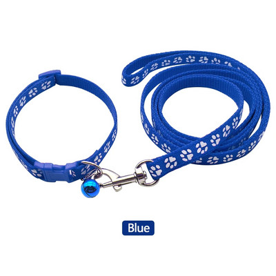 1,2 M mājdzīvnieku pavadas un iejūga komplekts suņu ķēdīte ar jauku ķepu apdruku mazam kaķim un suņiem pastaigu suņu pavadas veste mājdzīvnieku piederumi