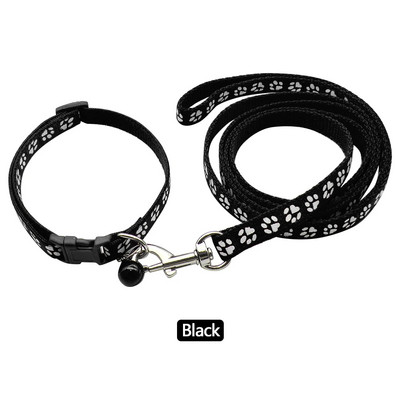 1,2 M mājdzīvnieku pavadas un iejūga komplekts suņu ķēdīte ar jauku ķepu apdruku mazam kaķim un suņiem pastaigu suņu pavadas veste mājdzīvnieku piederumi