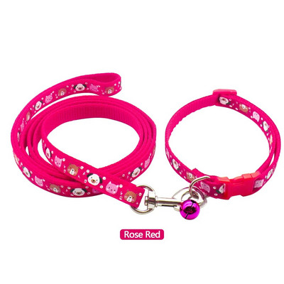 1,2 M mājdzīvnieku pavadas un iejūga komplekts suņu ķēdīte ar jauku ķepu apdruku mazam kaķim un suņiem pastaigu suņu pavadas veste mājdzīvnieku piederumi