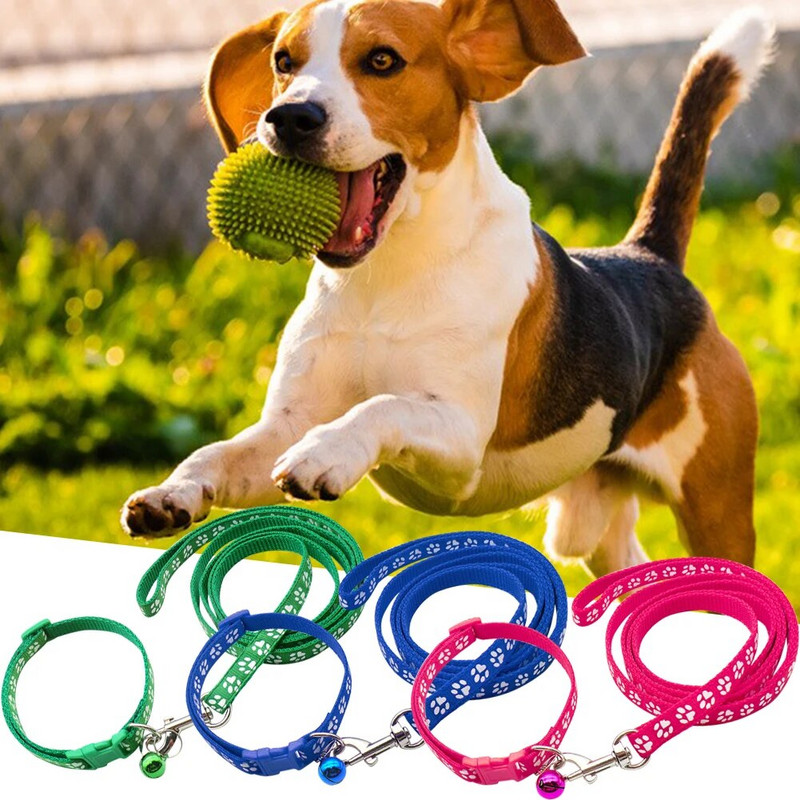 1,2 M mājdzīvnieku pavadas un iejūga komplekts suņu ķēdīte ar jauku ķepu apdruku mazam kaķim un suņiem pastaigu suņu pavadas veste mājdzīvnieku piederumi