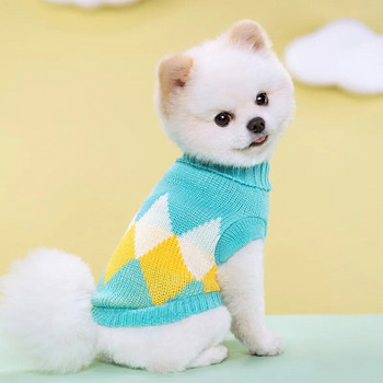 Πλεκτό πουλόβερ για μικρό σκύλο Πουλόβερ καρδιά σκύλου Chihuahua Schnauzer Ζεστά ρούχα για σκύλους χειμωνιάτικα για μικρά κουτάβια κατοικίδια κατοικίδια προμήθειες για κατοικίδια