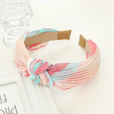 PROLY Nova modna ženska pokrivala za glavu Nabrana traka za kosu od tkanine za kravatu Svježa ljetna jesenska traka za glavu Dodaci za kosu za odrasle