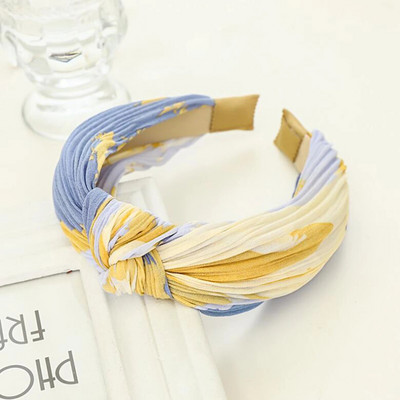 PROLY Nova modna ženska pokrivala za glavu Nabrana traka za kosu od tkanine za kravatu Svježa ljetna jesenska traka za glavu Dodaci za kosu za odrasle