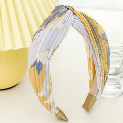 PROLY Nova modna ženska pokrivala za glavu Nabrana traka za kosu od tkanine za kravatu Svježa ljetna jesenska traka za glavu Dodaci za kosu za odrasle