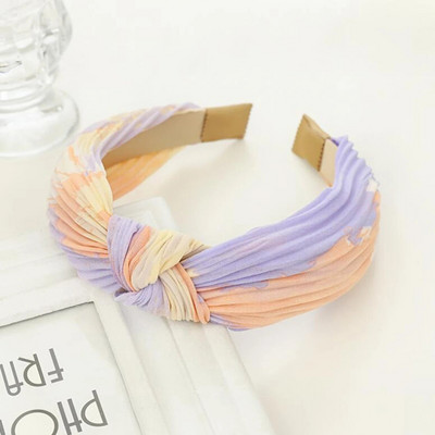 PROLY Nova modna ženska pokrivala za glavu Nabrana traka za kosu od tkanine za kravatu Svježa ljetna jesenska traka za glavu Dodaci za kosu za odrasle