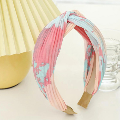 PROLY Nova modna ženska pokrivala za glavu Nabrana traka za kosu od tkanine za kravatu Svježa ljetna jesenska traka za glavu Dodaci za kosu za odrasle