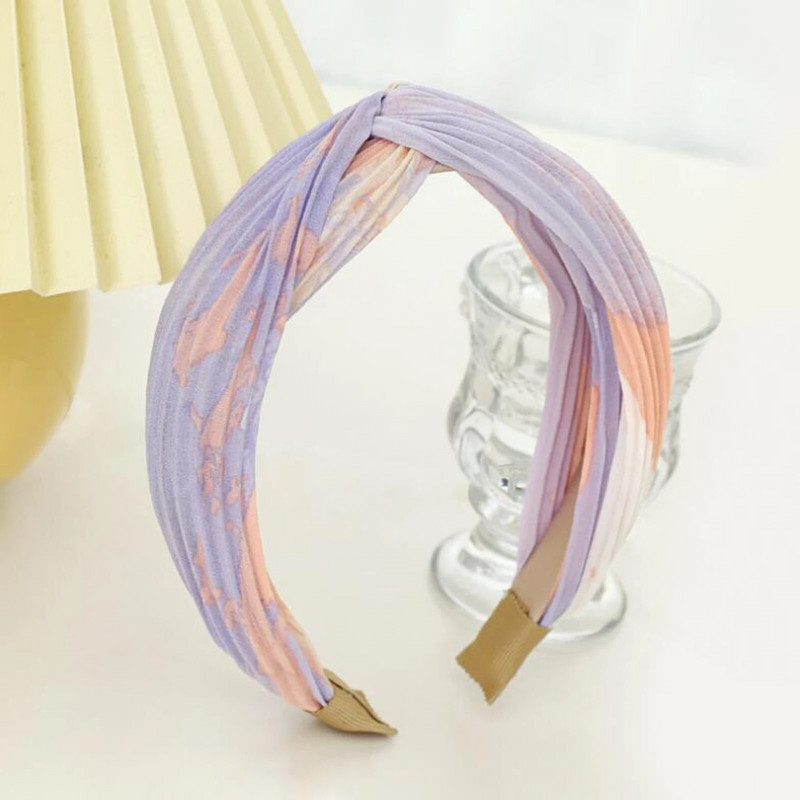 PROLY Nova modna ženska pokrivala za glavu Nabrana traka za kosu od tkanine za kravatu Svježa ljetna jesenska traka za glavu Dodaci za kosu za odrasle