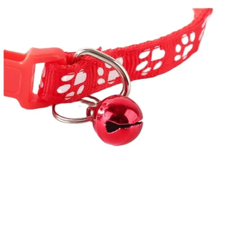 1 tk värviline lemmikloomamustriline väike koera- ja kassi kaelarihm koos kellukesega reguleeritavate kikilipsudega Koerte kikilipsud DIY Band jalajäljega lemmiklooma kaelarihm