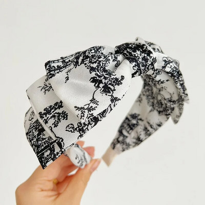 Bohemian Bohemian Flower Zīds Satīns Big Knot Matu lentes Galvas lentes Ornamentu aksesuāri Matu aksesuāri Vairumtirdzniecība