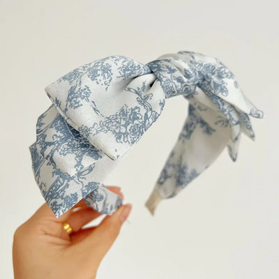 Bohemian Bohemian Flower Zīds Satīns Big Knot Matu lentes Galvas lentes Ornamentu aksesuāri Matu aksesuāri Vairumtirdzniecība