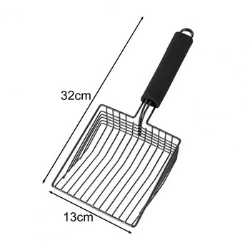 Лопатка за котешки тоалетни Незалепваща метална лопата за котешки тоалети Удобна лопата за котешки изпражнения с дълга дръжка Инструмент за почистване на домашни любимци