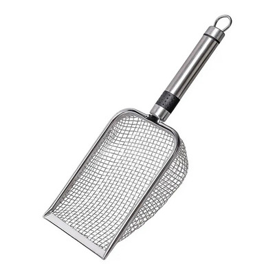 Nerūsējošā tērauda sieta kaķu pakaišu liekšķere Izturīgs pakaišu tīrītājs stūra lāpsta Pakaišu lāpsta mājdzīvnieku tīrīšanas rīks kaķu piederumi