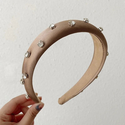 Satenski kamenčići Široka bočna spužvasta traka za glavu Modni dodaci za kosu za žene Trend Jednostavna traka za kosu Traka za kosu Pokrivala za djevojke Novo