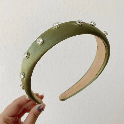 Satenski kamenčići Široka bočna spužvasta traka za glavu Modni dodaci za kosu za žene Trend Jednostavna traka za kosu Traka za kosu Pokrivala za djevojke Novo