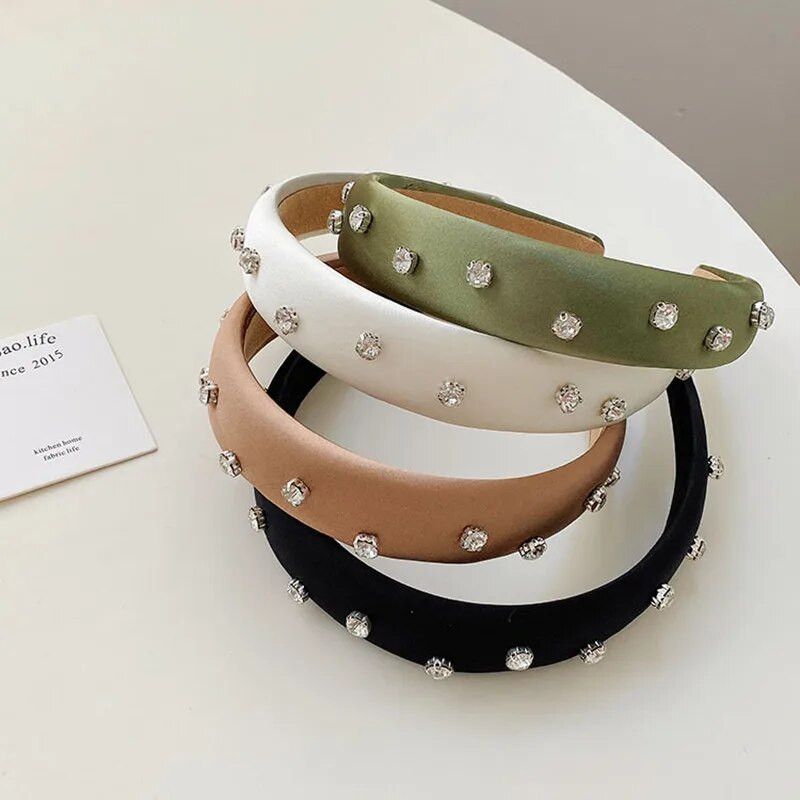 Satenski kamenčići Široka bočna spužvasta traka za glavu Modni dodaci za kosu za žene Trend Jednostavna traka za kosu Traka za kosu Pokrivala za djevojke Novo