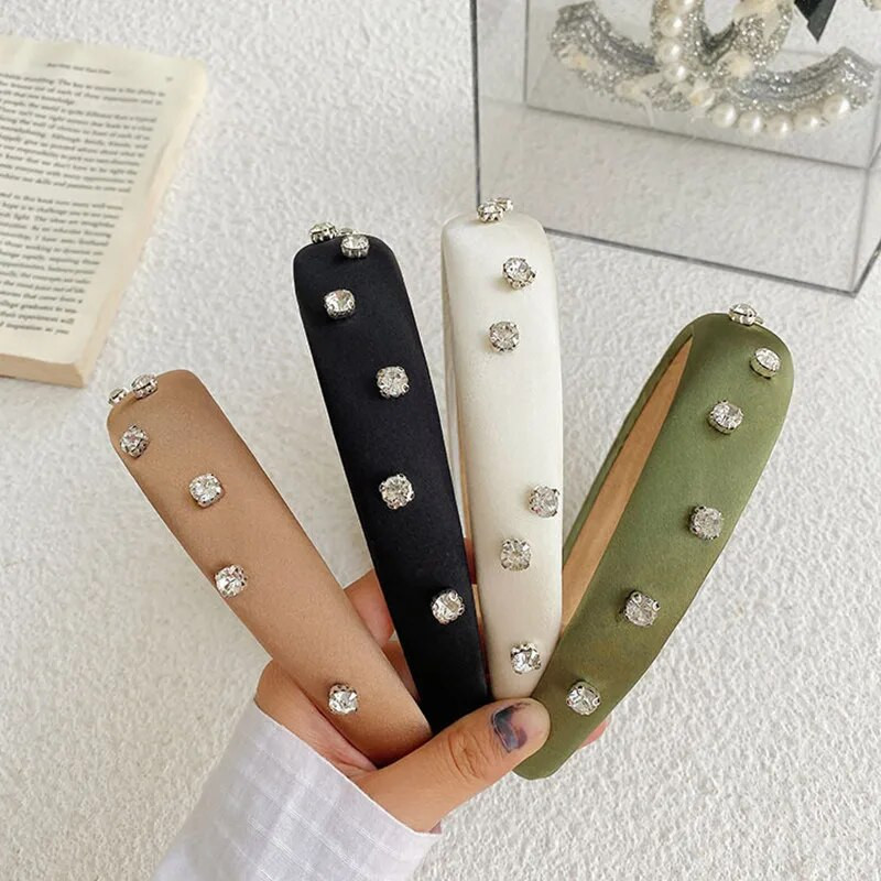 Satenski kamenčići Široka bočna spužvasta traka za glavu Modni dodaci za kosu za žene Trend Jednostavna traka za kosu Traka za kosu Pokrivala za djevojke Novo