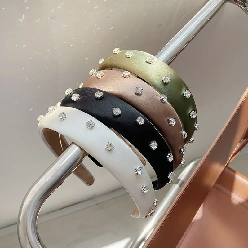 Satenski kamenčići Široka bočna spužvasta traka za glavu Modni dodaci za kosu za žene Trend Jednostavna traka za kosu Traka za kosu Pokrivala za djevojke Novo