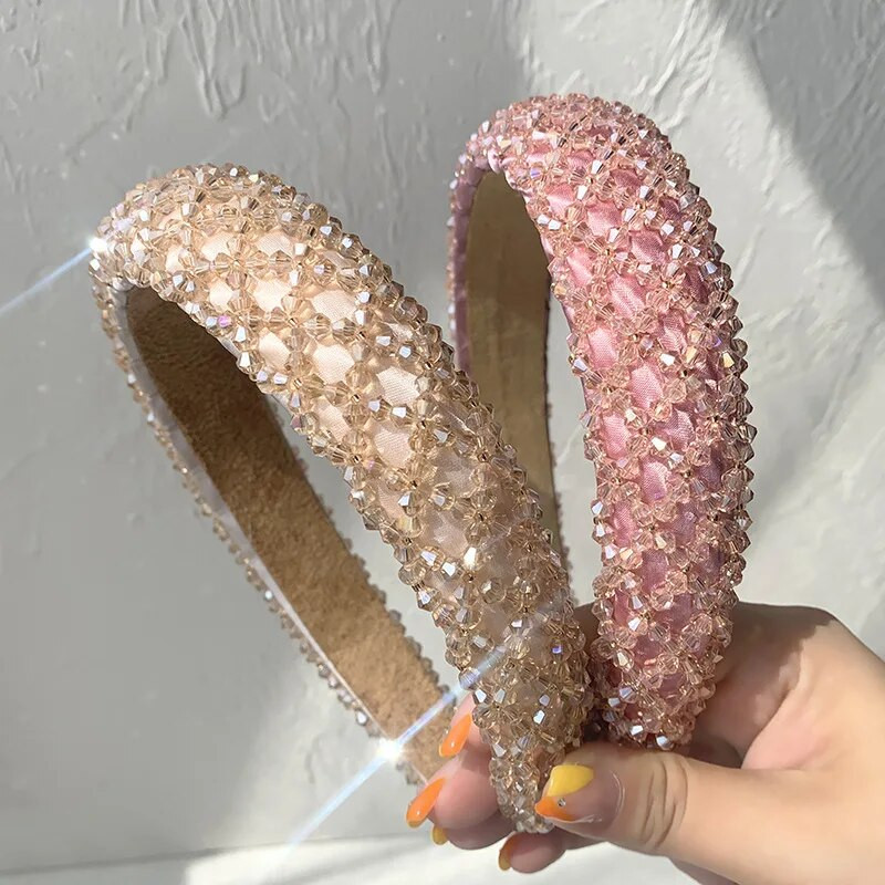 Sieviešu matu stīpa saldās galvas lentes sievietēm Rhinestone kristāla galvas lentes sievietēm, ar rokām darinātas dimanta galvas lentes